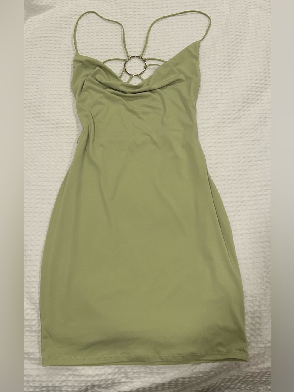 Green Open Back Mini Dress